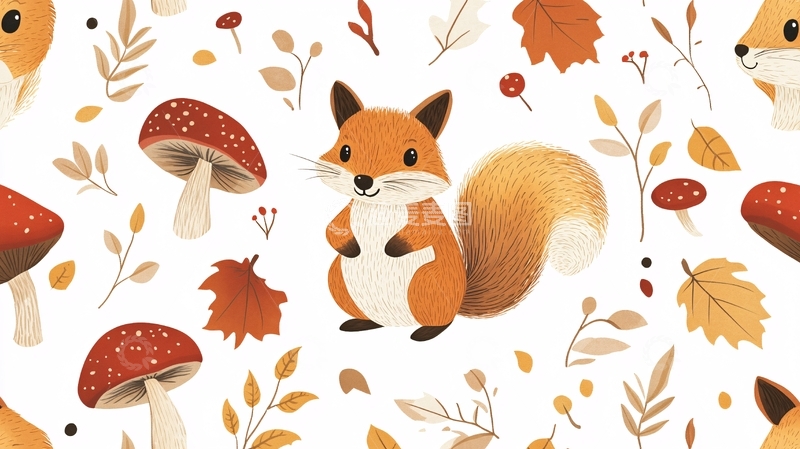 高清大图下载【趣麦麦图】松鼠零食包装插画1