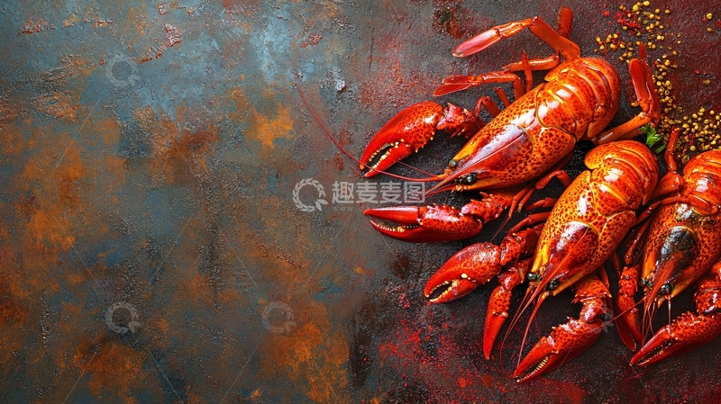高清大图下载【趣麦麦图】龙虾食材背景