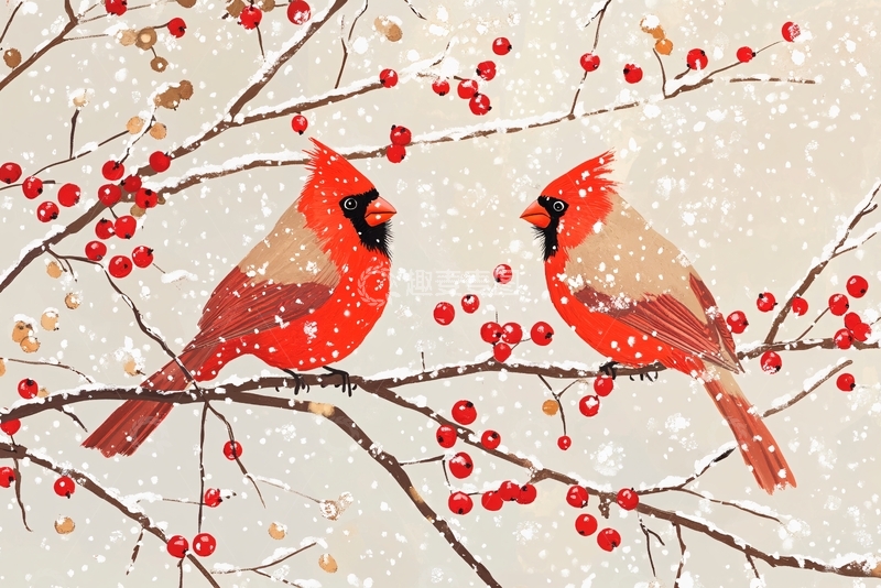 高清大图下载【趣麦麦图】落雪的红果