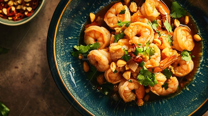 宫保虾仁配脆香花生