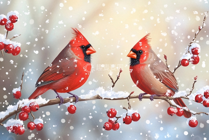 高清大图下载【趣麦麦图】壁纸红腹灰雀1