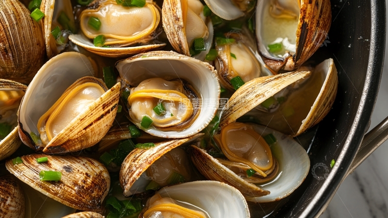 高清大图下载【趣麦麦图】蒜香炒蛤蜊