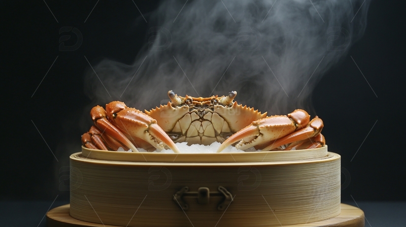 高清大图下载【趣麦麦图】蒸汽大闸蟹