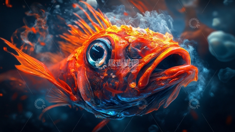 高清大图下载【趣麦麦图】卡通写实红鲤鱼2