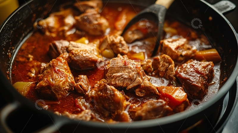 高清大图下载【趣麦麦图】黄焖牛肉特写2