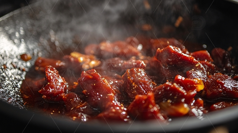 高清大图下载【趣麦麦图】熬制牛肉酱1