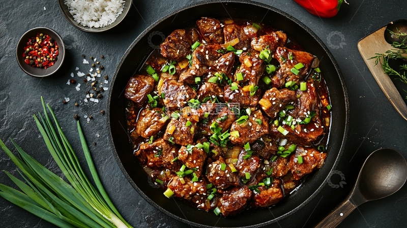 高清大图下载【趣麦麦图】黄焖牛肉特写3