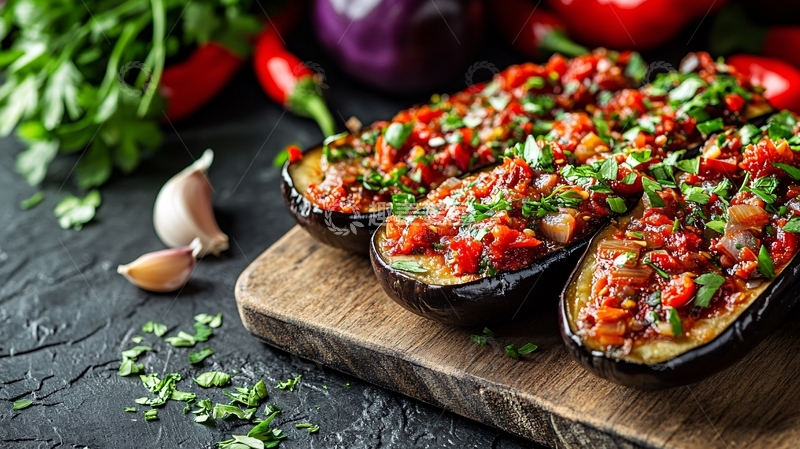 高清大图下载【趣麦麦图】烤全茄