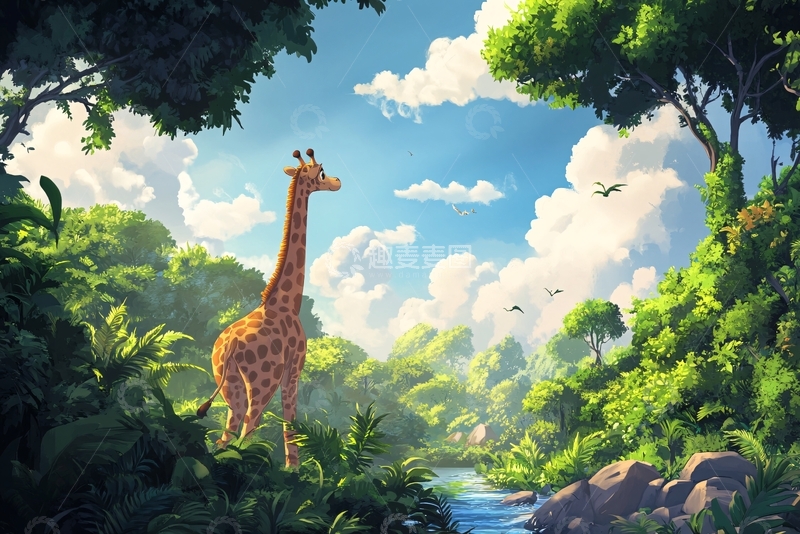 高清大图下载【趣麦麦图】长颈鹿壁纸