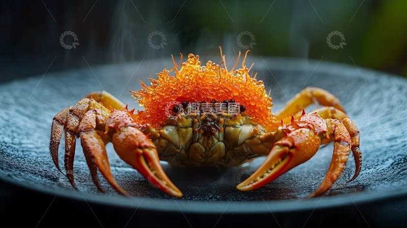 高清大图下载【趣麦麦图】蒸毛蟹蟹肉蟹黄