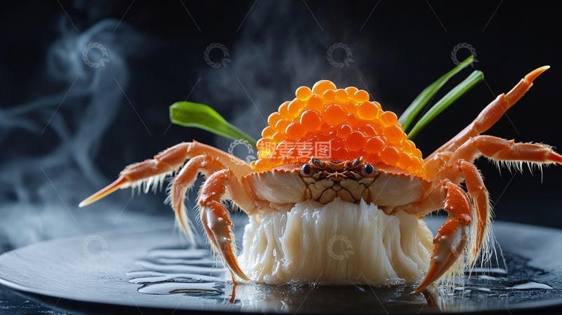 高清大图下载【趣麦麦图】阿拉斯加雪场蟹刺身