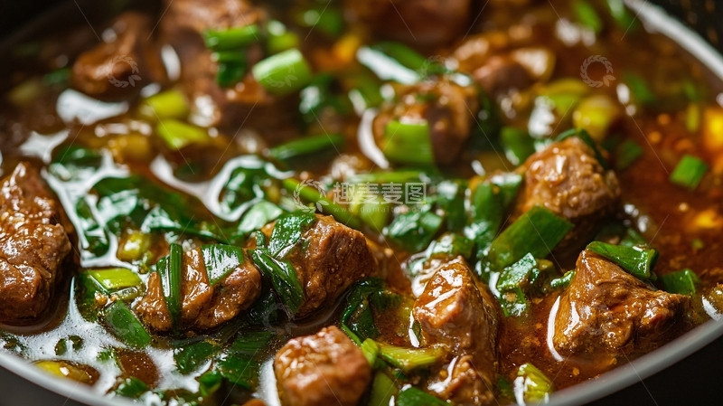 高清大图下载【趣麦麦图】春菜浸牛肉丸