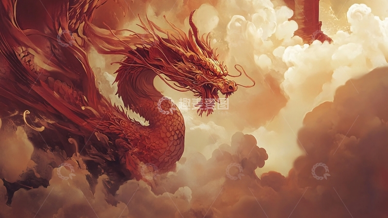 高清大图下载【趣麦麦图】龙年横版插画