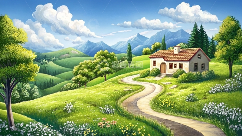 高清大图下载【趣麦麦图】户外风景插画4