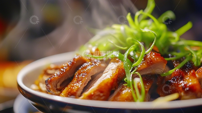 高清大图下载【趣麦麦图】烤鸭绿葱香汁
