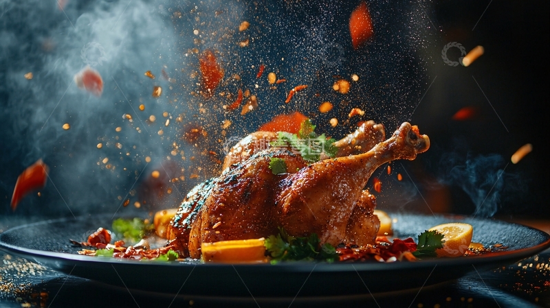 高清大图下载【趣麦麦图】撕鸡场景图