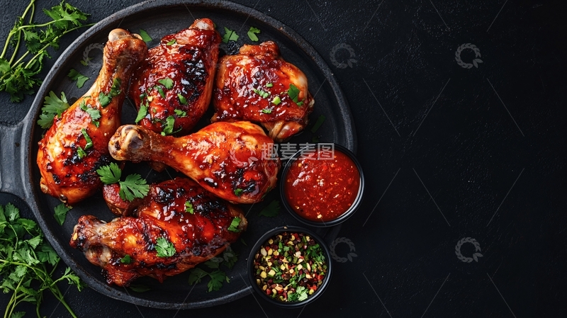 高清大图下载【趣麦麦图】酱烤鸡腿