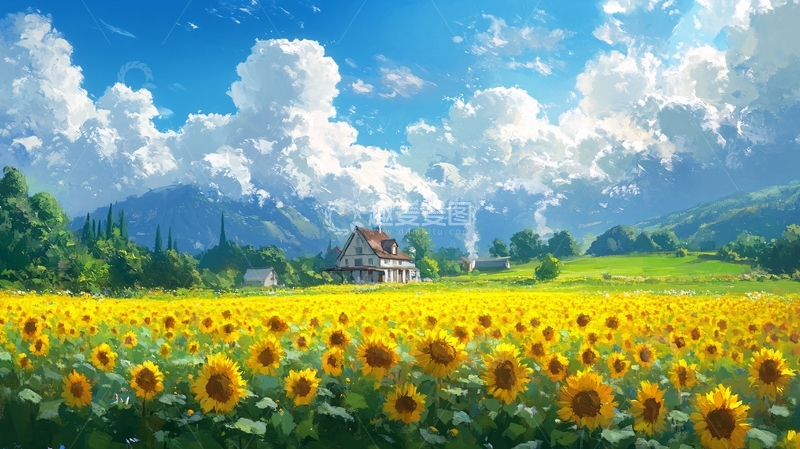 高清大图下载【趣麦麦图】唯美花田场景