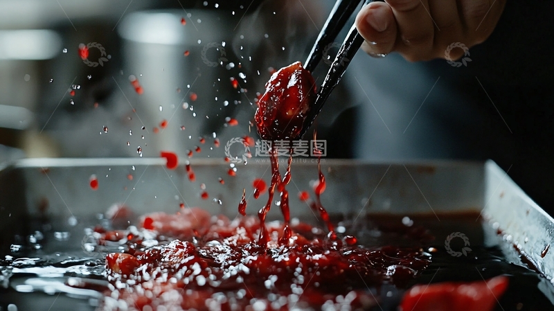 高清大图下载【趣麦麦图】厨师炒制番茄底料酱汁