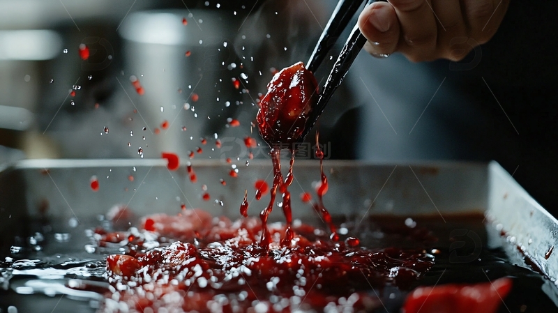 厨师炒制番茄底料酱汁