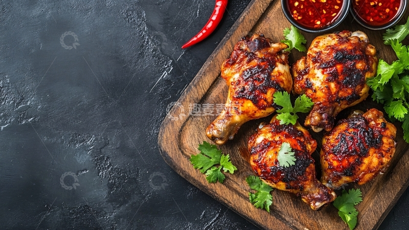 高清大图下载【趣麦麦图】香辣烤鸡腿鸡大腿