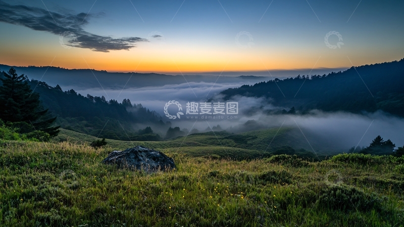 高清大图下载【趣麦麦图】海坨山的早晨