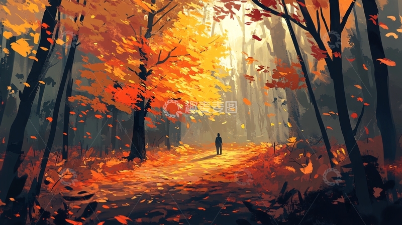高清大图下载【趣麦麦图】手绘秋季主题朦胧插画