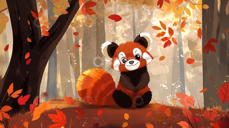 高清大图下载【趣麦麦图】小熊猫插画2