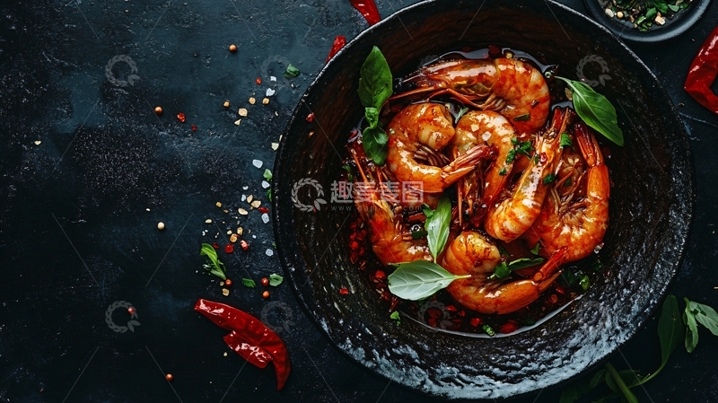 高清大图下载【趣麦麦图】麻辣卤虾