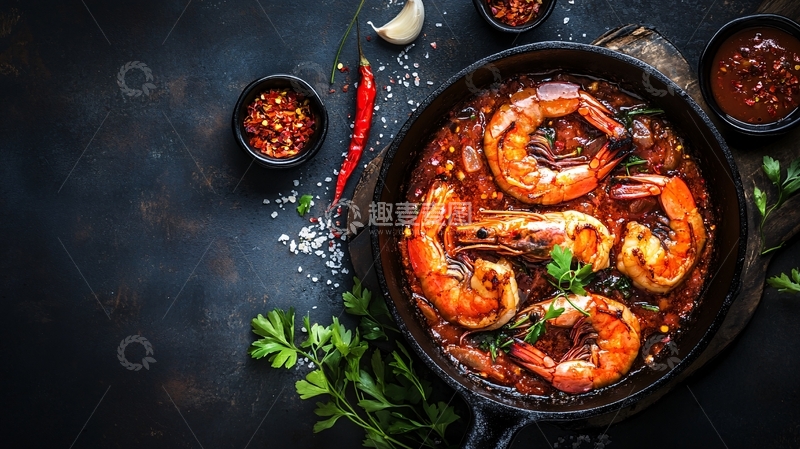 高清大图下载【趣麦麦图】炖香辣虾