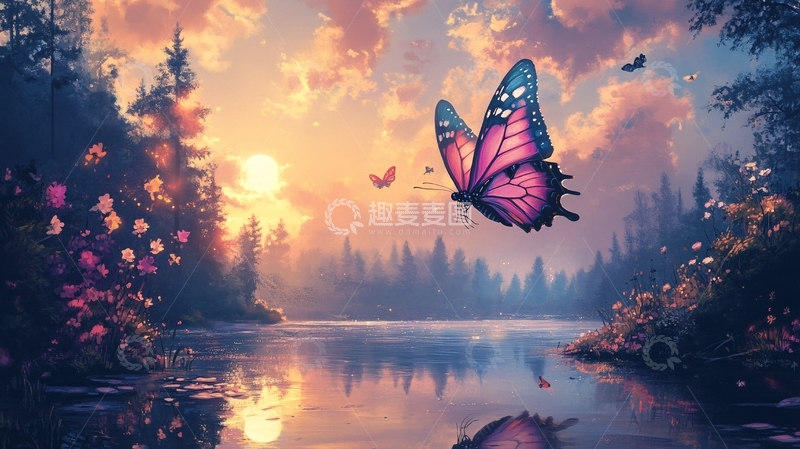 高清大图下载【趣麦麦图】蝴蝶梦幻境界