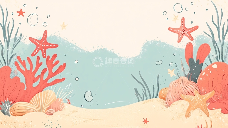 高清大图下载【趣麦麦图】-卡通珊瑚背景