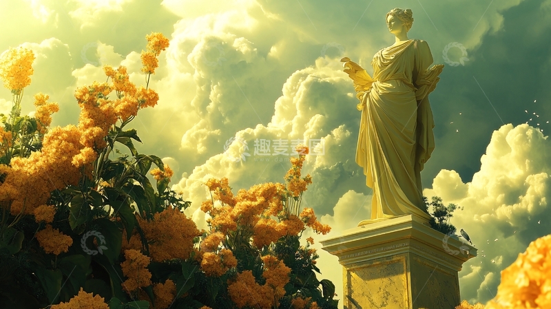 高清大图下载【趣麦麦图】浇花女神像