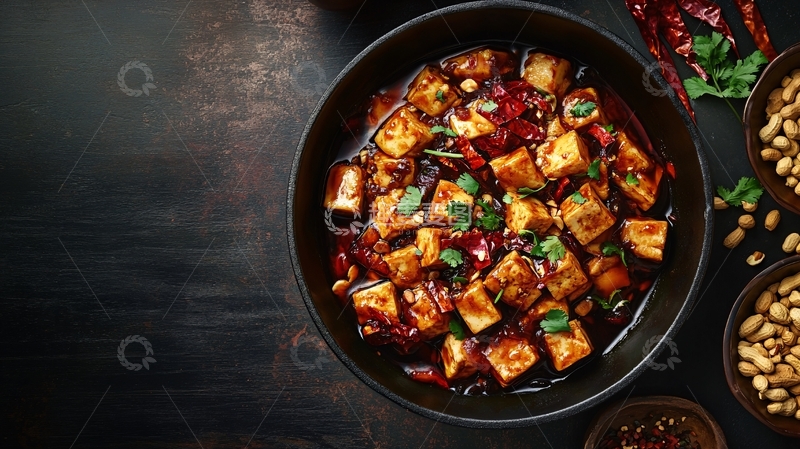 高清大图下载【趣麦麦图】美味香辣豆腐食谱菜单