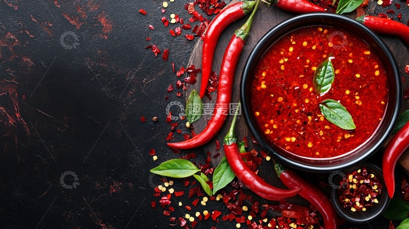 高清大图下载【趣麦麦图】辣椒酱俯拍2