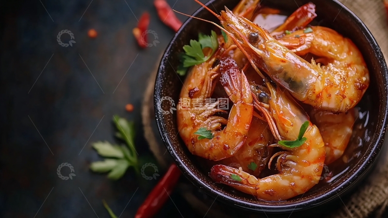 高清大图下载【趣麦麦图】香辣卤虾