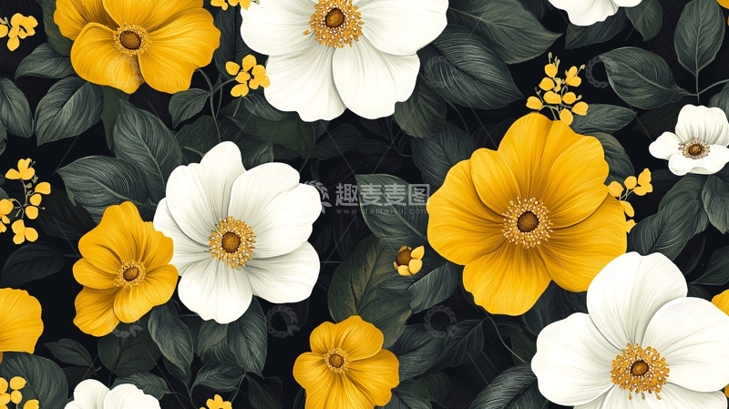 高清大图下载【趣麦麦图】满版鲜花背景