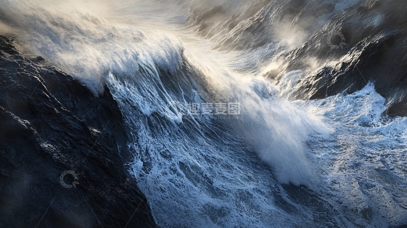 高清大图下载【趣麦麦图】海浪拍岸