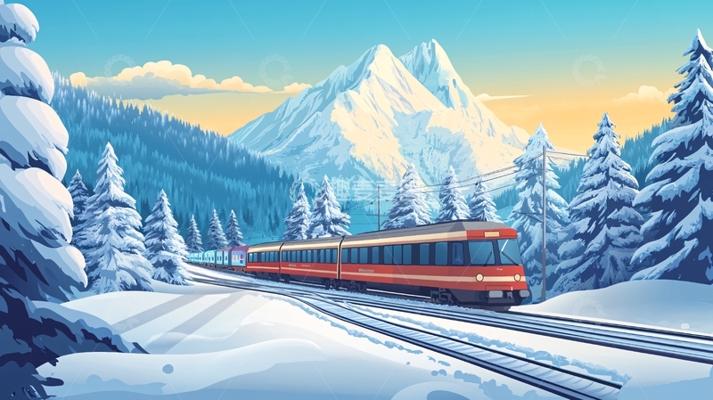 高清大图下载【趣麦麦图】开往冬天的火车1