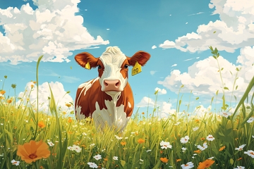 奶牛唯美插画2