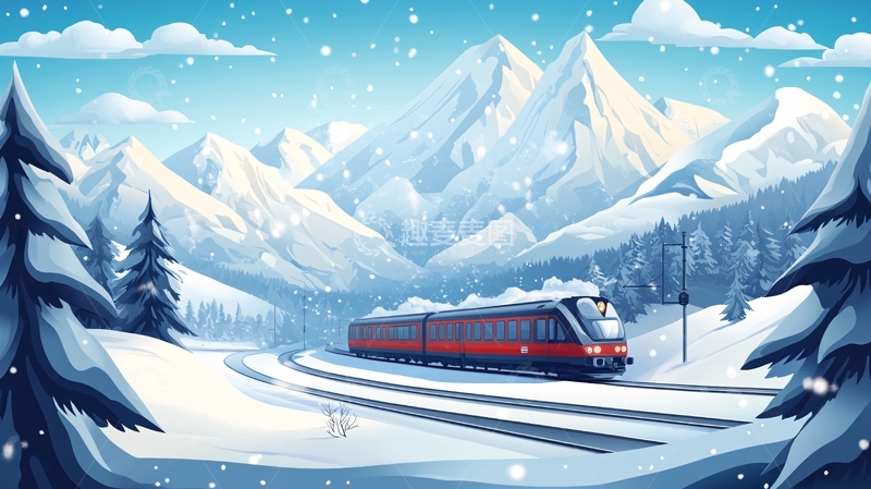 高清大图下载【趣麦麦图】开往冬天的火车