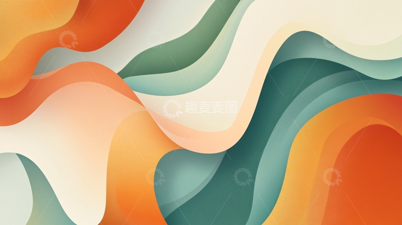 高清大图下载【趣麦麦图】多彩剪纸曲面5