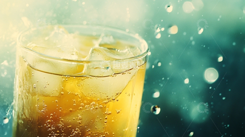 高清大图下载【趣麦麦图】冰茶气泡
