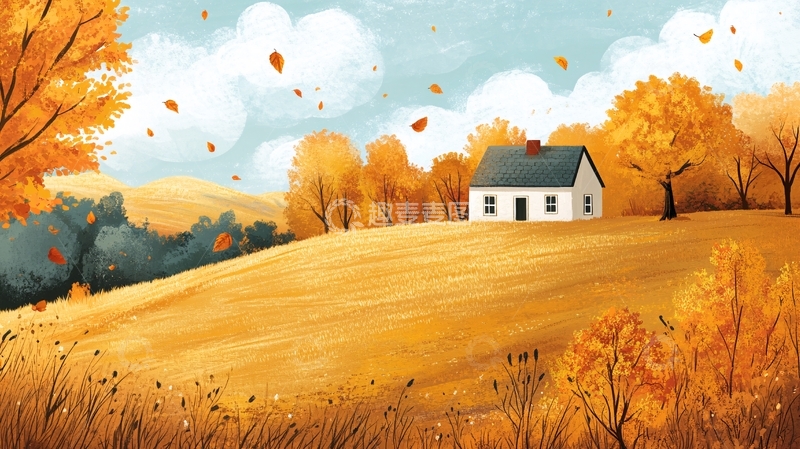 秋天风景插画1