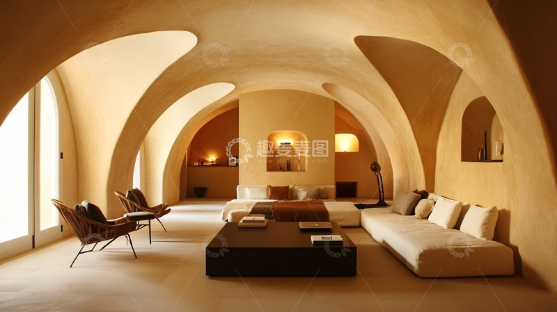 高清大图下载【趣麦麦图】窑洞式家居