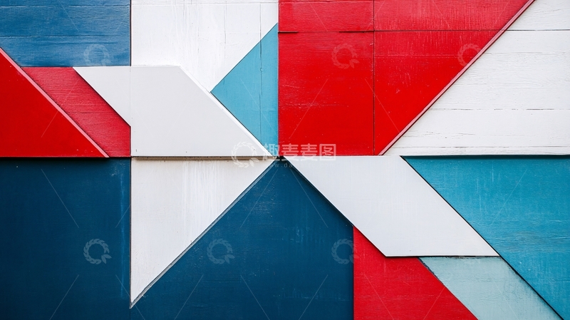 高清大图下载【趣麦麦图】红白蓝背景