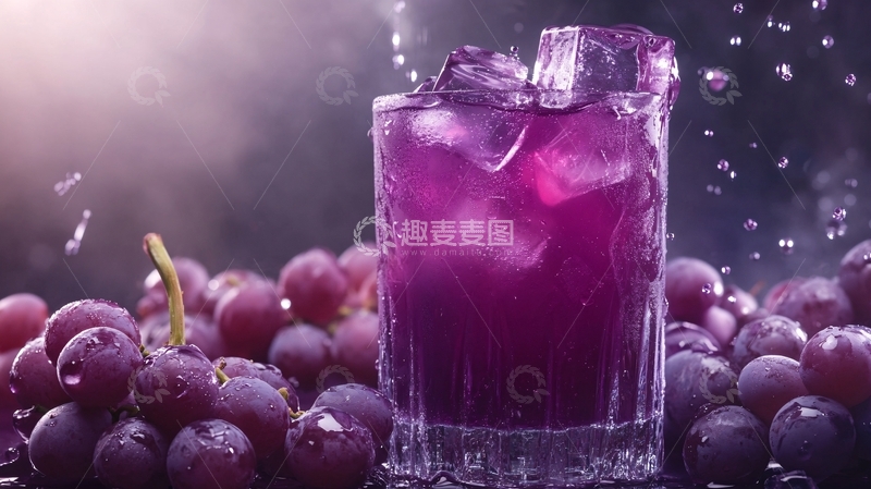 高清大图下载【趣麦麦图】葡萄气泡水2