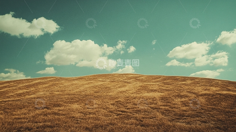高清大图下载【趣麦麦图】黄色草坡草地