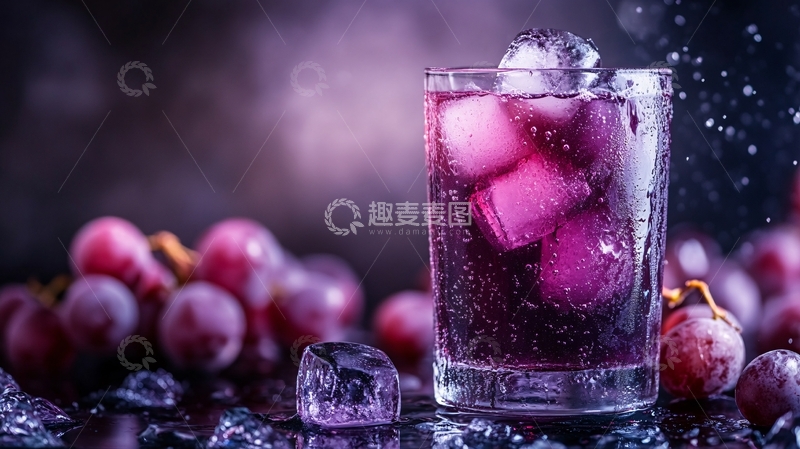 高清大图下载【趣麦麦图】葡萄味冰块设计