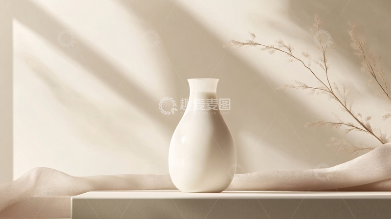 高清大图下载【趣麦麦图】米黄色精致花瓶